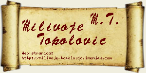 Milivoje Topolović vizit kartica